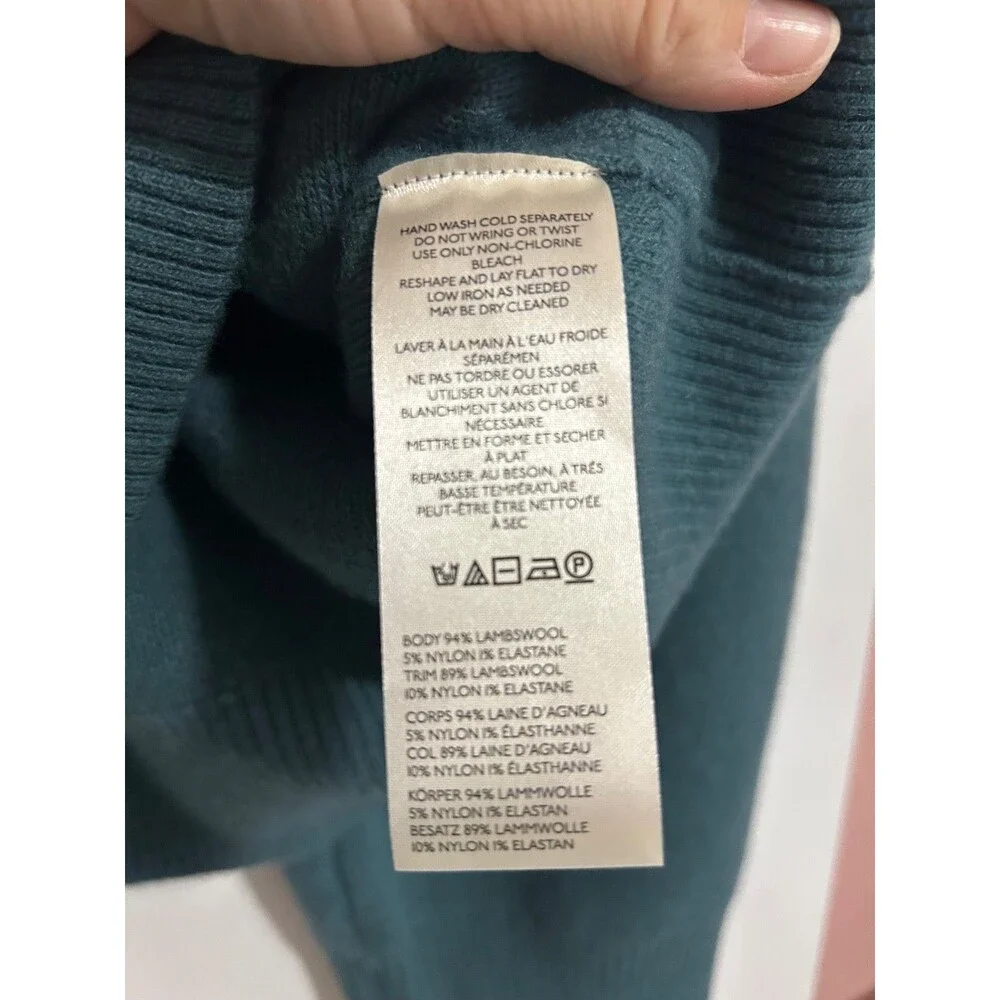 Free People Women’s Sigma Lambswool Turtleneck Sweater size XL NWT Teal